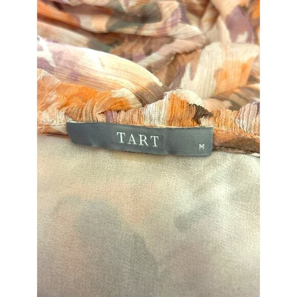 Tart Blush Watercolor Julie Maxi Sleeveless Dress Medium Ruffle Collar Tiered - Picture 5 of 7